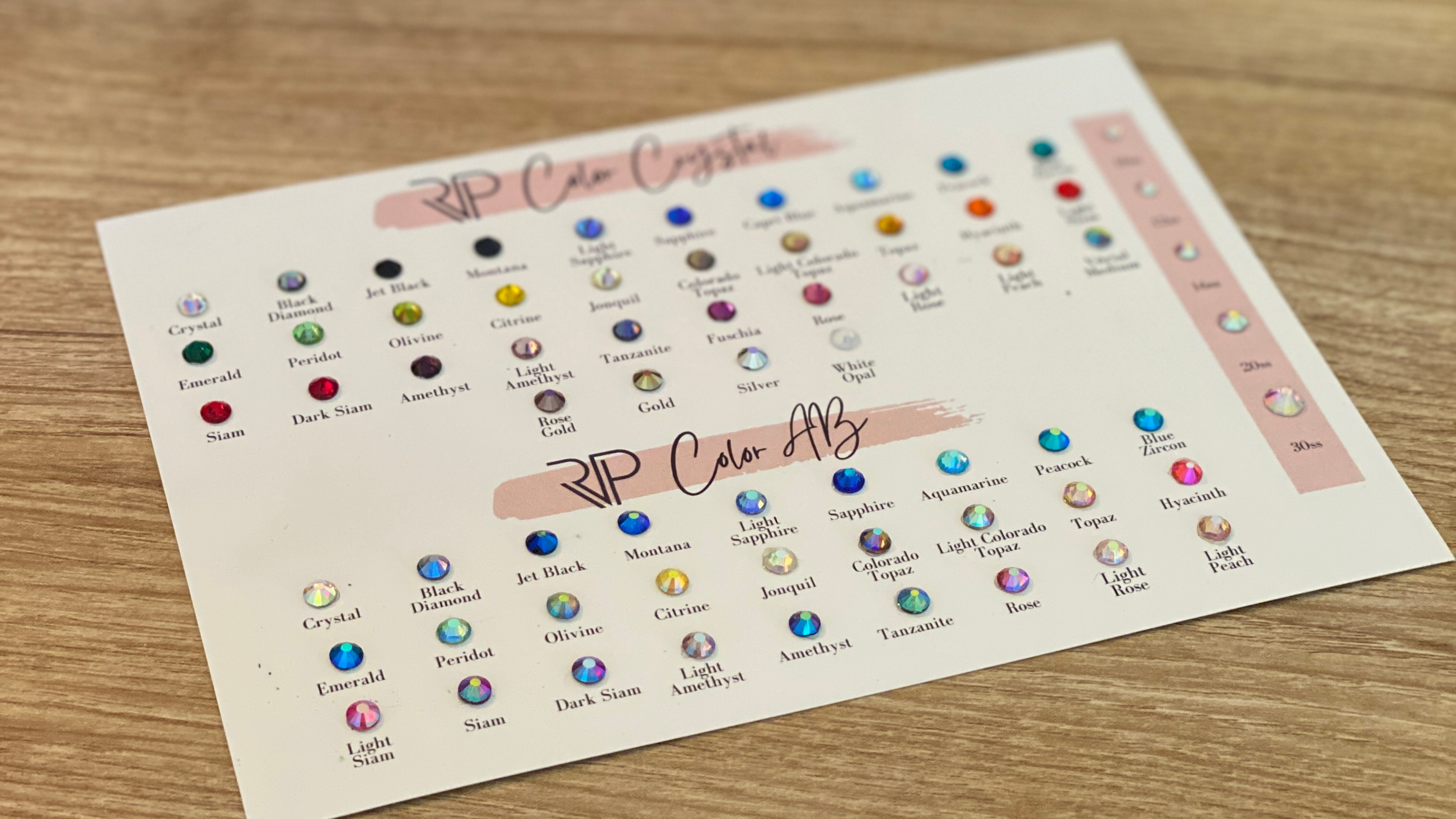 Rhinestone Color Chart